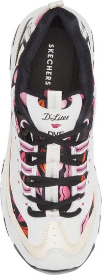 DVF x Skechers D'Lites Printed Lace-Up Sneaker - Cute Climb 