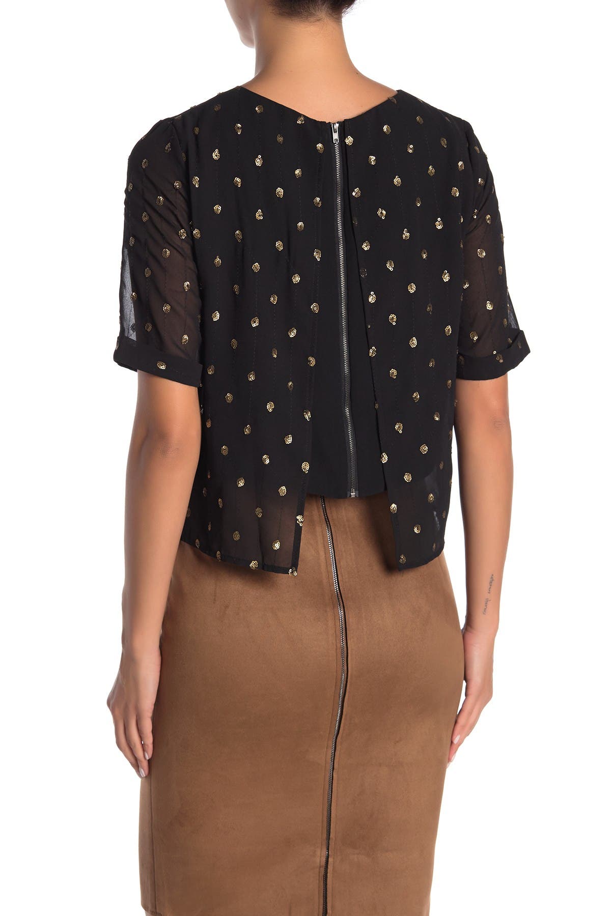 sequin polka dot top