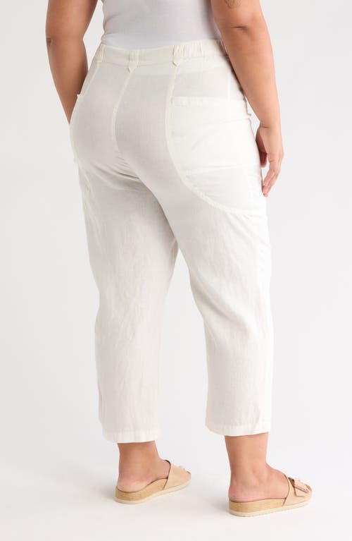 Joie Gia Button Fly Linen Pants In Porcelain