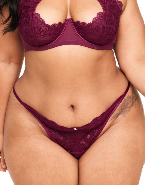 Adore Me Talulah Thong Panties In Dark Purple