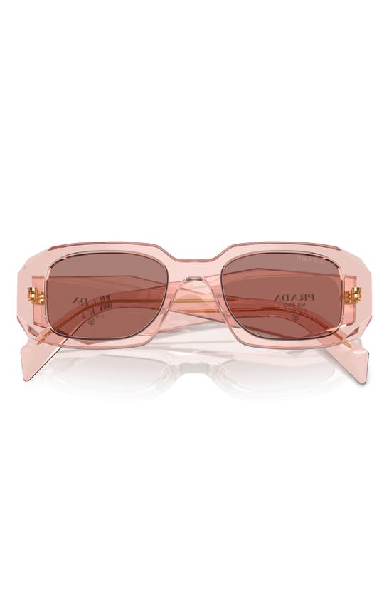 Shop Prada Runway 49mm Rectangular Sunglasses In Lite Brown