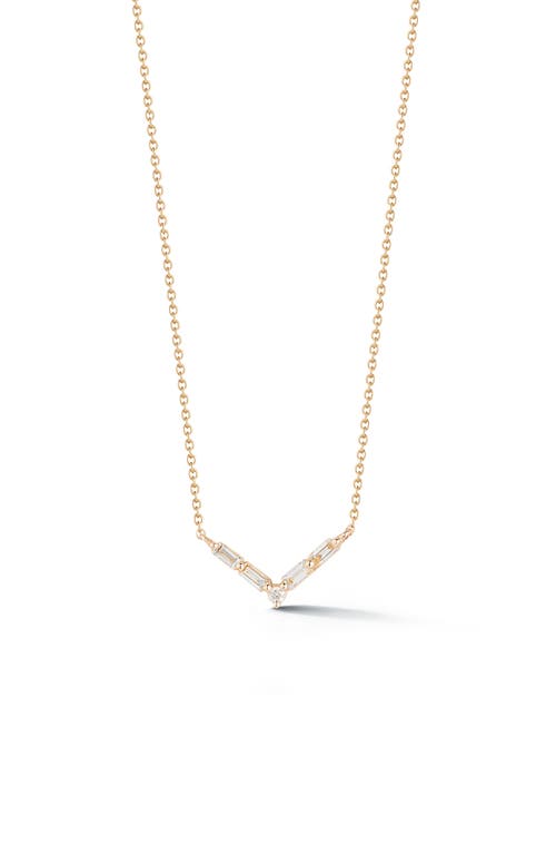 Dana Rebecca Designs Sadie Pearl Mini V-Shape Necklace in Yellow Gold at Nordstrom, Size 18 In