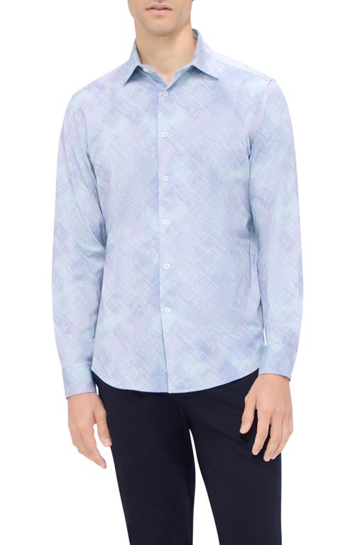 Bugatchi Jimmy OoohCotton® Print Button-Up Shirt in Sage 