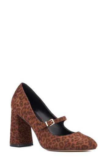 New York And Company Elaine Mary Jane Pump In Leopard