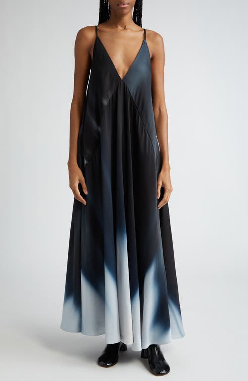 Shop Proenza Schouler Torres Dip Dyed Twill A-line Dress In Midnight Multi