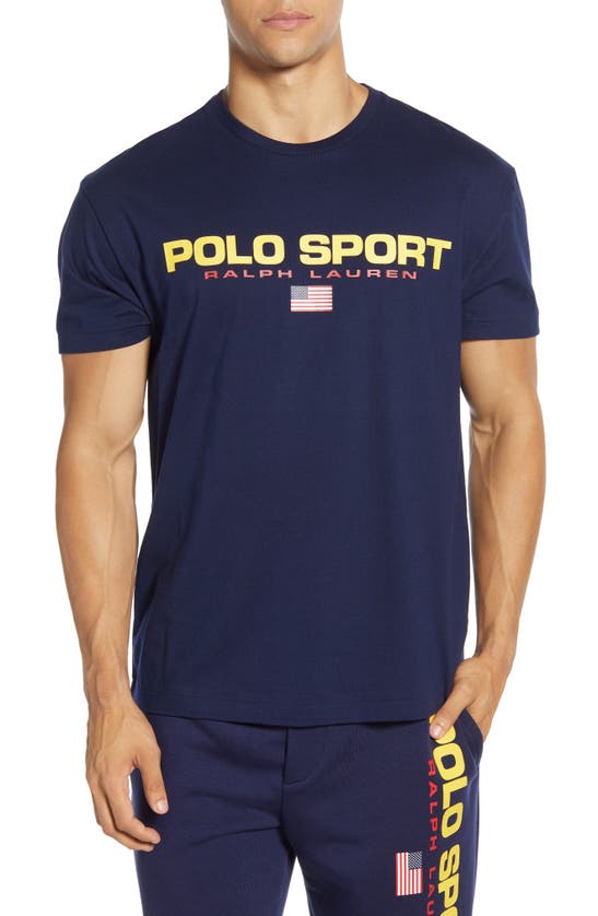 Polo Ralph Lauren Polo Sports Cotton T-shirt In Cruise Navy