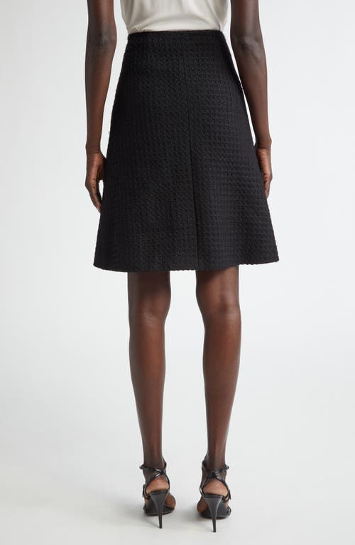 Oscar De La Renta Wool Tweed A-line Skirt In Black