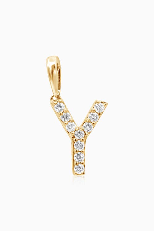 Oradina 14k Gold Luxe Letter Diamond Initial Pendant Charm In Yellow Gold - Y