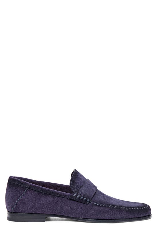 Santoni Tassel Suede Loafers In Blue