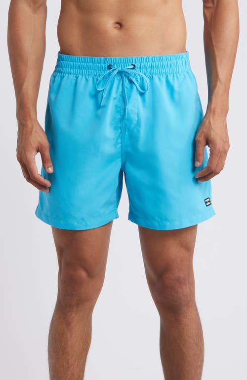 Shop Billabong All Day Layback Swim Trunks In Cyan