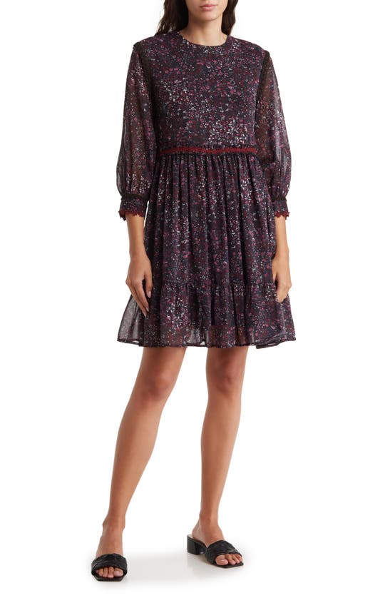 Area Stars Zella Floral Print Long Sleeve Dress In Purple | ModeSens