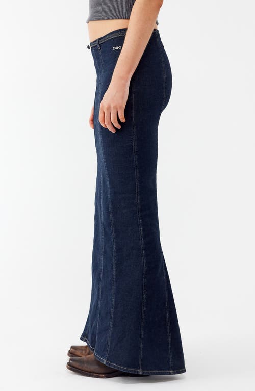 Shop Bdg Urban Outfitters Tobi Belted Denim Maxi Skirt In Rinse Denim