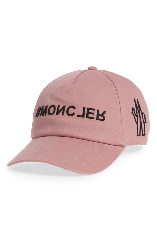 Shop Moncler Hashtag Logo Gabardine Adjustable Baseball Cap In Pink
