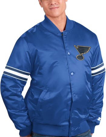 Men's Starter Blue St. Louis Blues Pick & Roll Satin Full-Snap Varsity  Jacket