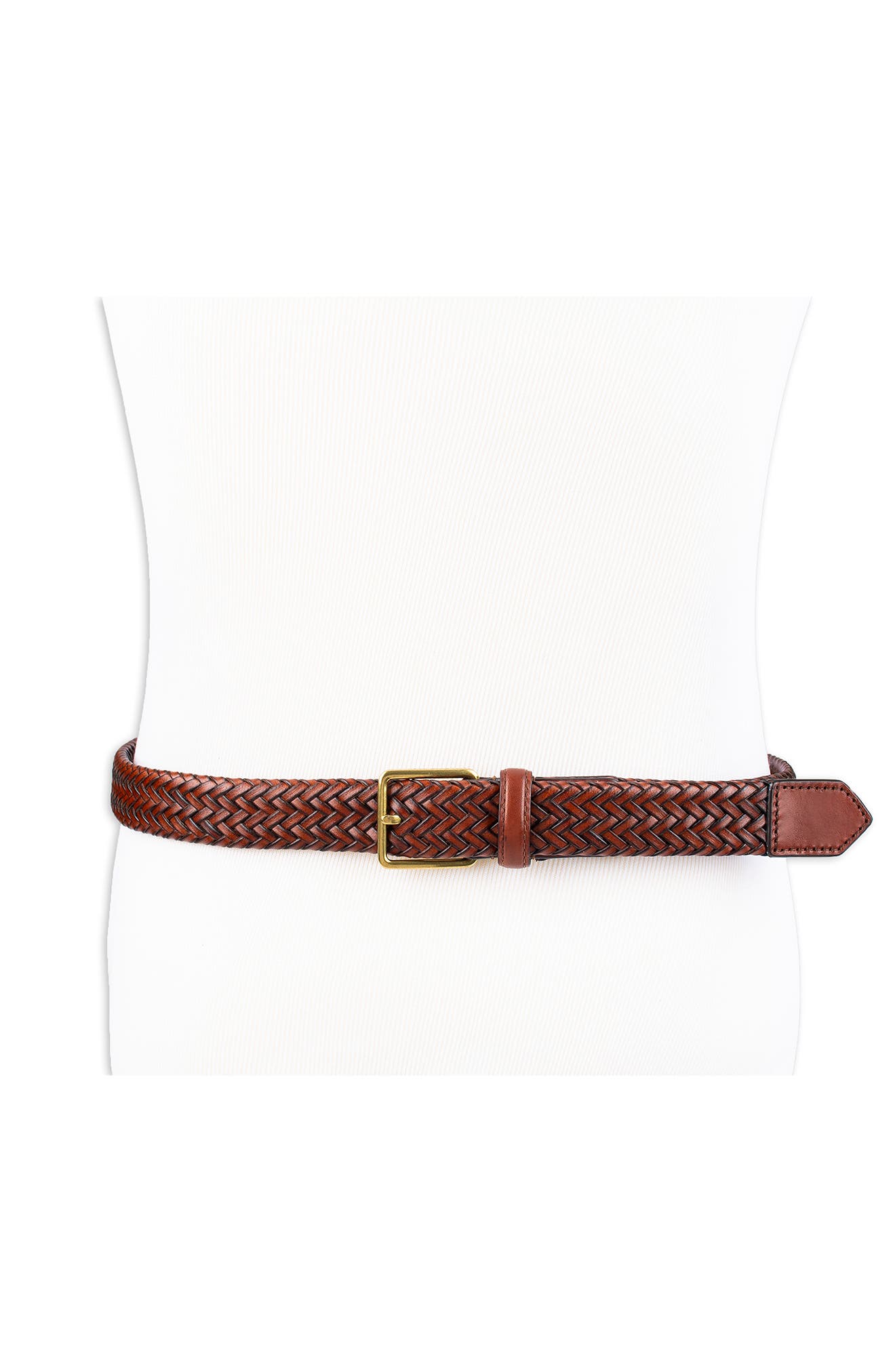 cole haan woven leather belt