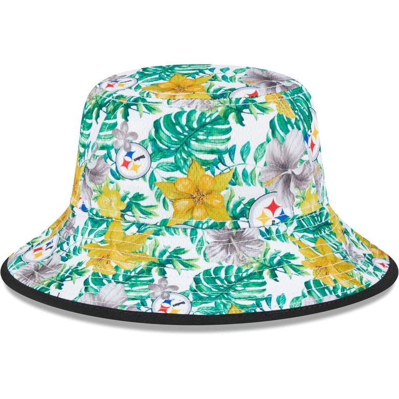 New Era White Pittsburgh Steelers Botanical Bucket Hat