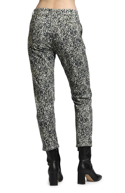 Apny Scribble Abstract Print Stretch Cotton Crop Pants In Black Multi