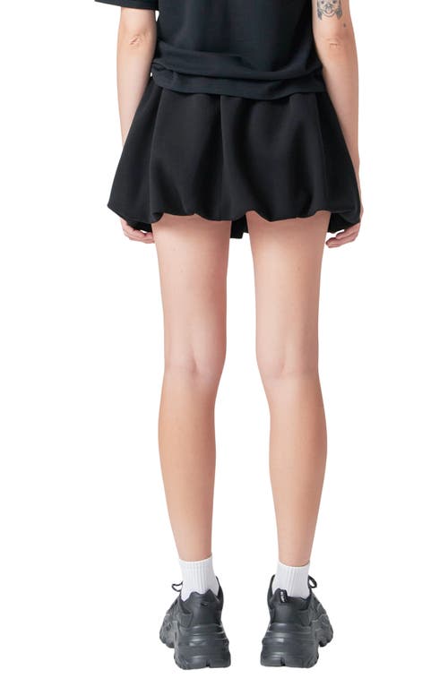 Grey Lab Bubble Hem Scuba Drawstring Miniskirt In Black