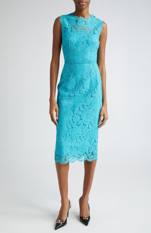 Dolce & Gabbana Cordonetto Lace Sheath Dress B4469Turchese at Nordstrom, Us