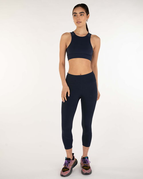 Shop Rebody Active Venti Mesh Longline Silkiflex Longline Bra In Cool Navy