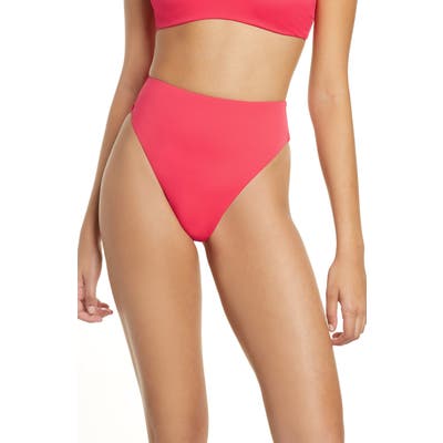 Chelsea28 Easy Retro High Waist Swim Bottoms, Pink