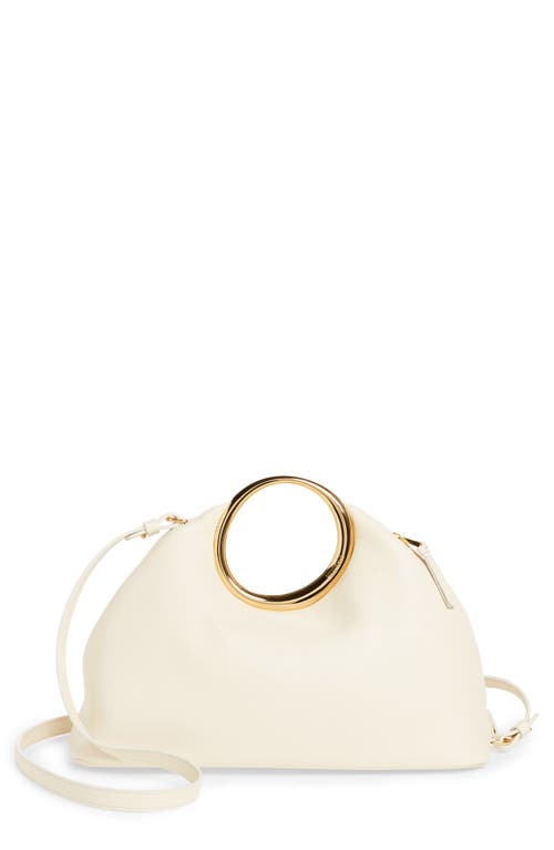 Le Calino Leather Top Handle Bag in Light Ivory