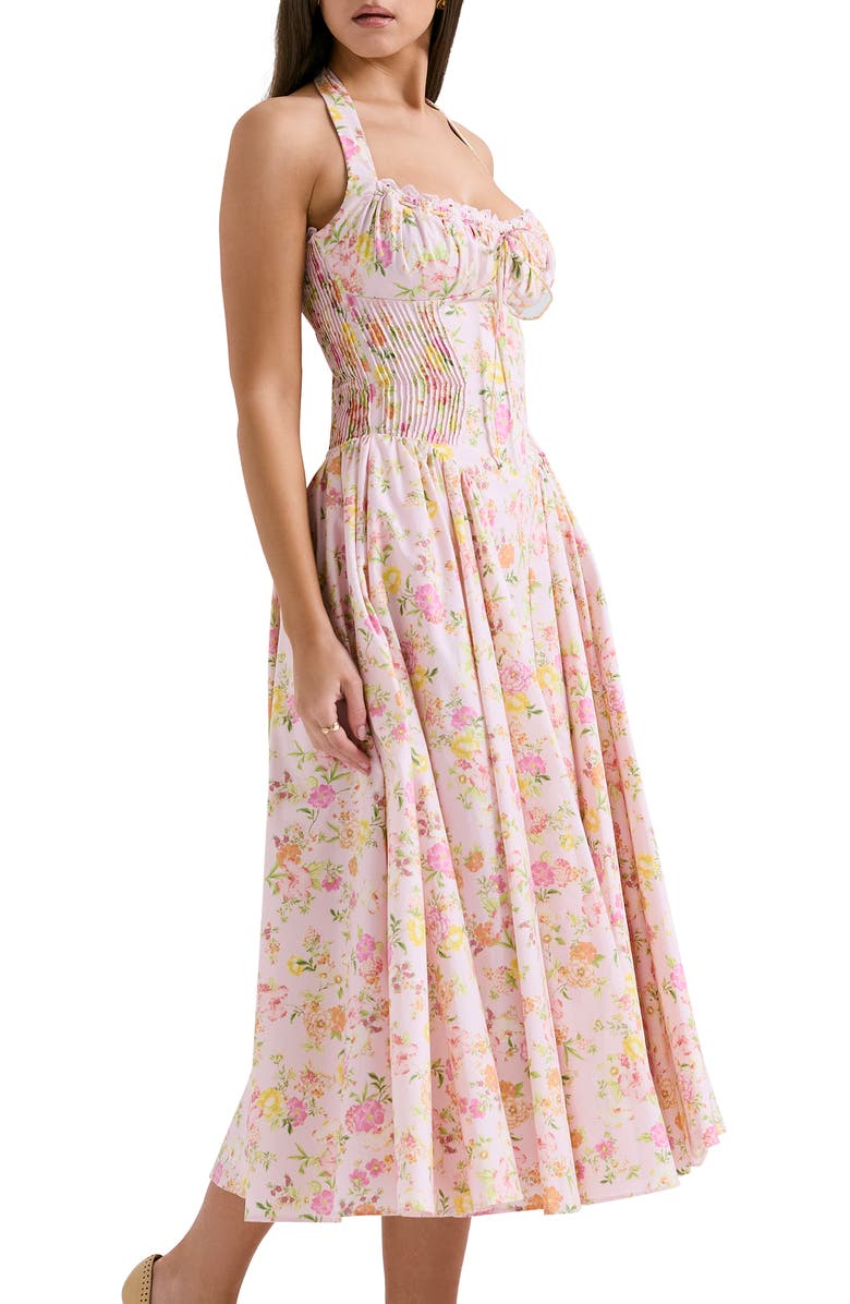 HOUSE OF CB Adabella Floral Pleated Halter Sundress | Nordstrom