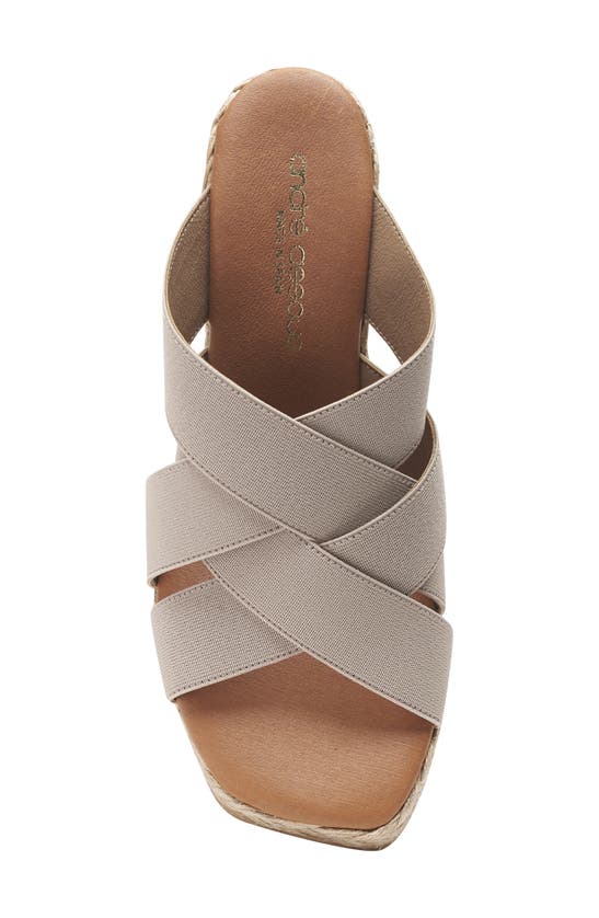 Shop Andre Assous Rachel Woven Strap Wedge Sandal In Taupe