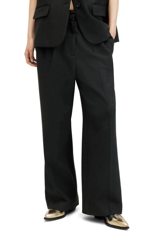 AllSaints Sammey Pleated Wide Leg Pants Charcoal Grey at Nordstrom, Us