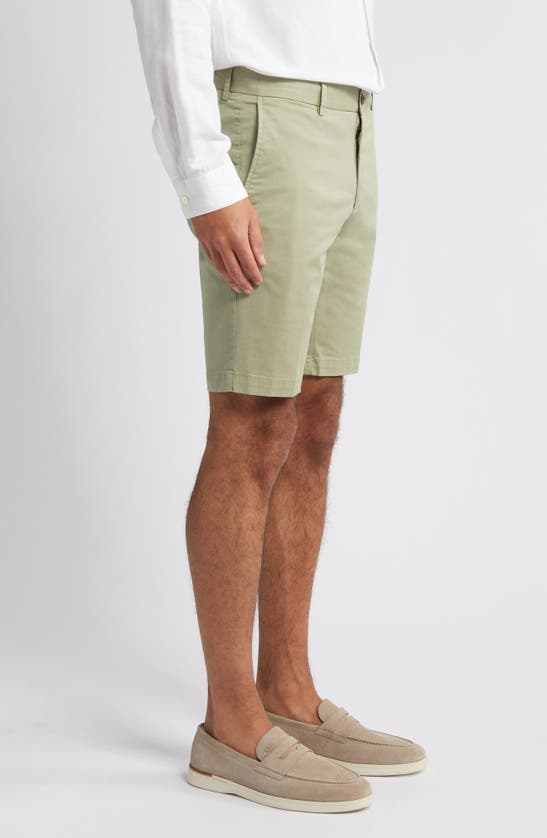 Shop Scott Barber Microsanded Cotton Stretch Twill Shorts In Sage