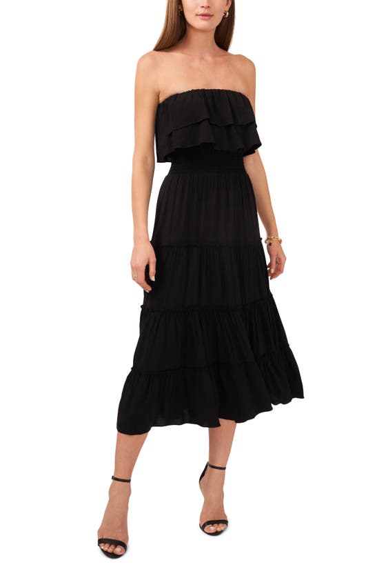 1.STATE STRAPLESS TIERED MAXI DRESS