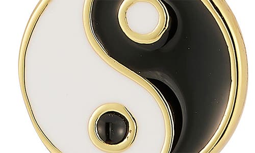 Sphera Milano Cubic Zirconia Yin & Yang Drop Huggie Hoop Earrings In Gold