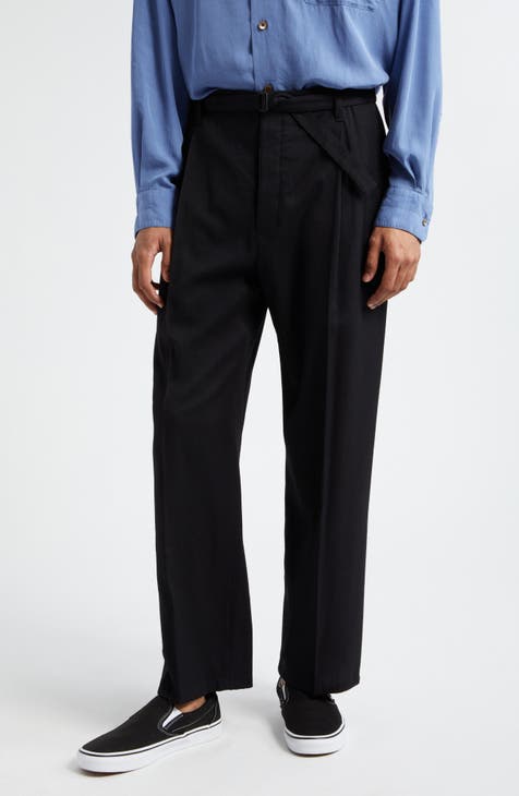 Espresso Twisted Belted Pants in Garment Dyed Denim | LEMAIRE