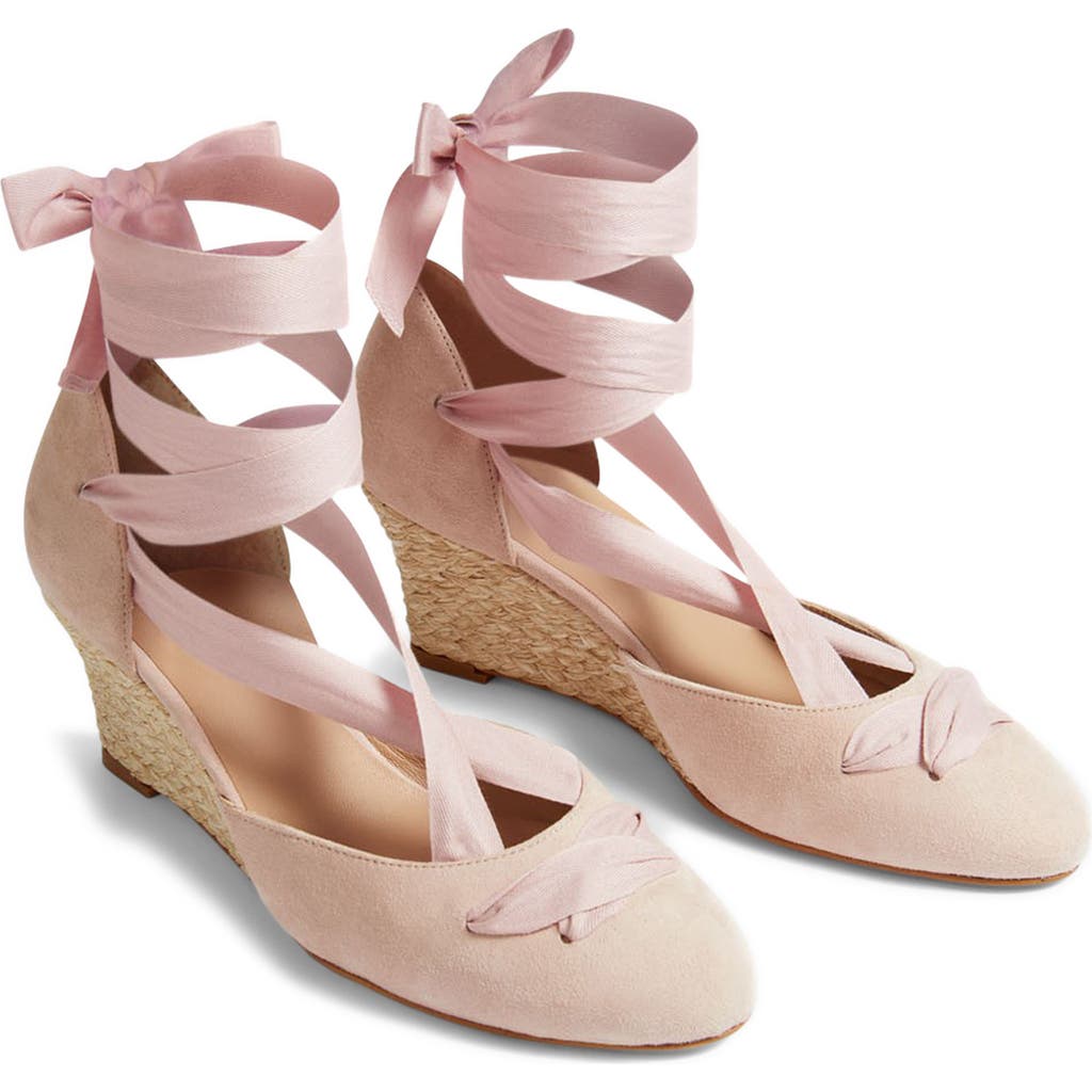 Lk Bennett Lana Espadrille Wedge In Pale Rose