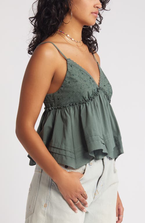 Shop Bp. Woven Babydoll Camisole In Green Tree