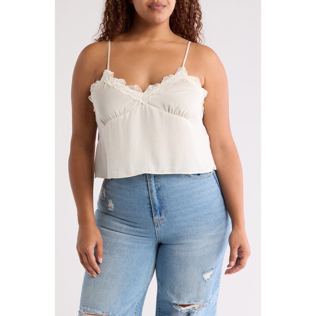Abound Lace Trim Cropped Camisole In Ivory Dove