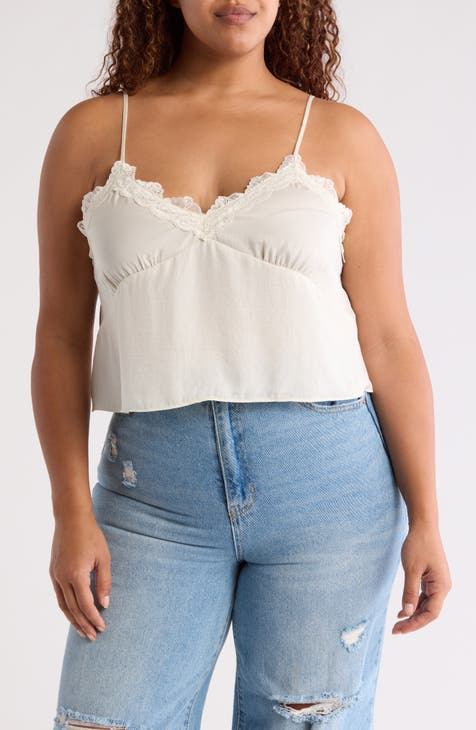 Lace Trim Cropped Camisole