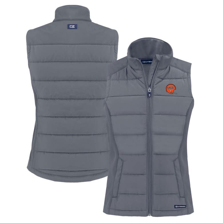 Shop Cutter & Buck Gray Cincinnati Bengals Throwback Evoke Hybrid Eco Softshell Recycled Full-zip Vest
