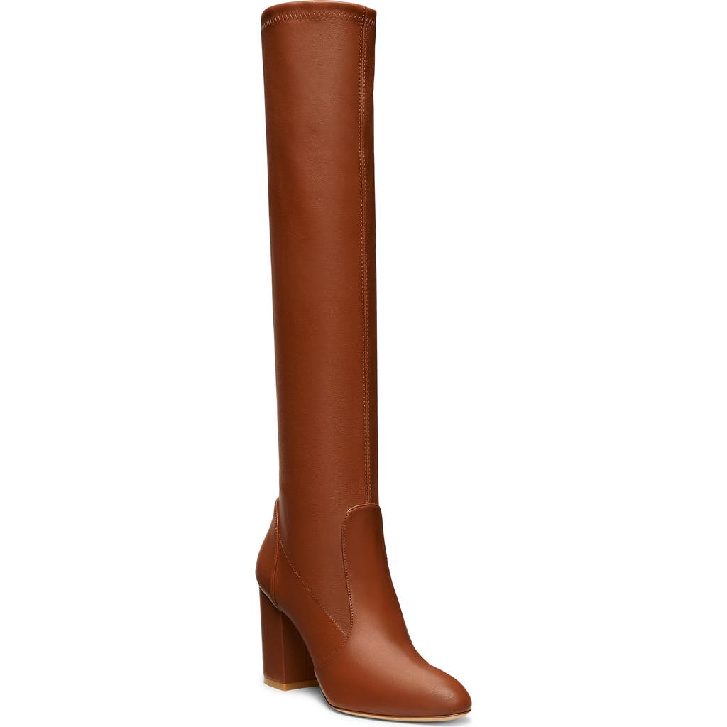 Stuart Weitzman Yuliana Leather Knee Boots In Briddle Brown