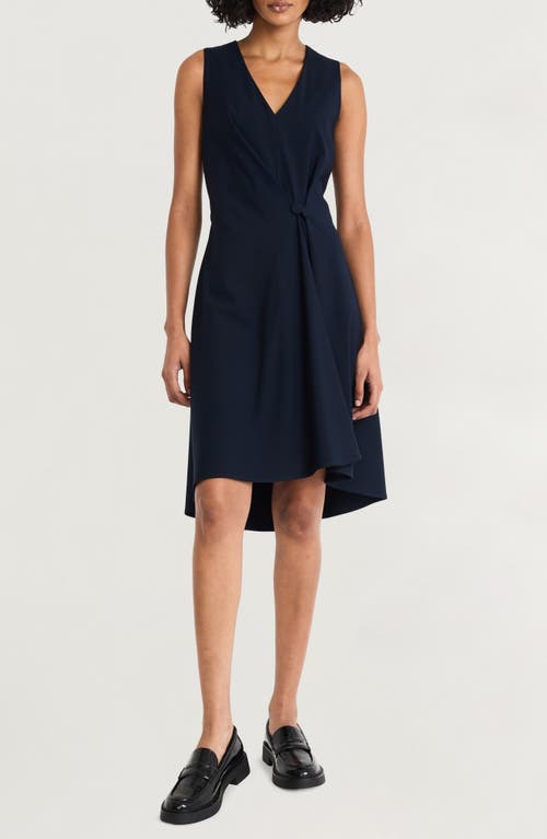 Shop Luxely Sleeveless Fit & Flare Dress In Navy