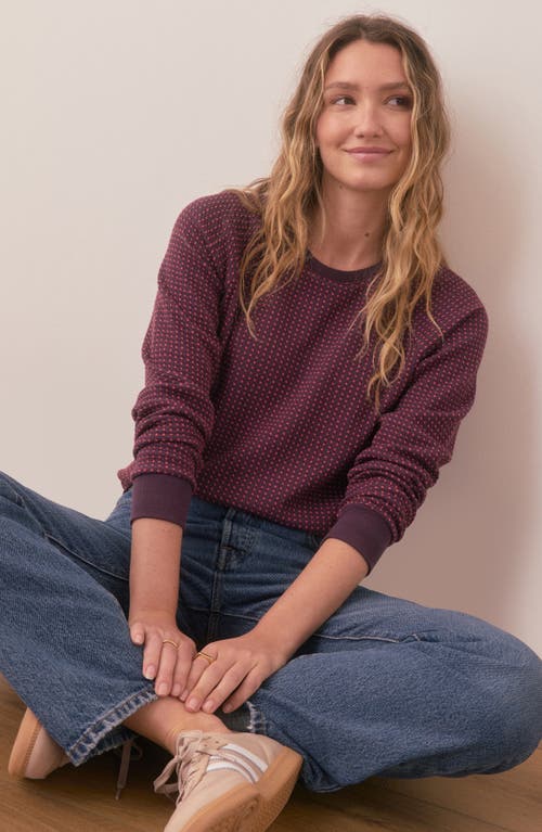 Marine Layer Daisy Textured Stitch Sweater In Plum