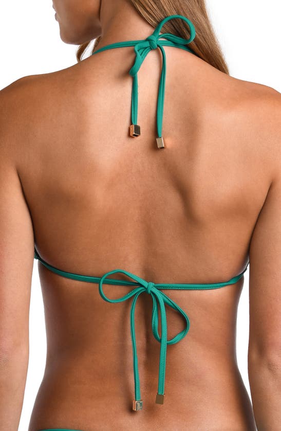 Shop L Agence Annabelle Triangle Bikini Top In Emerald