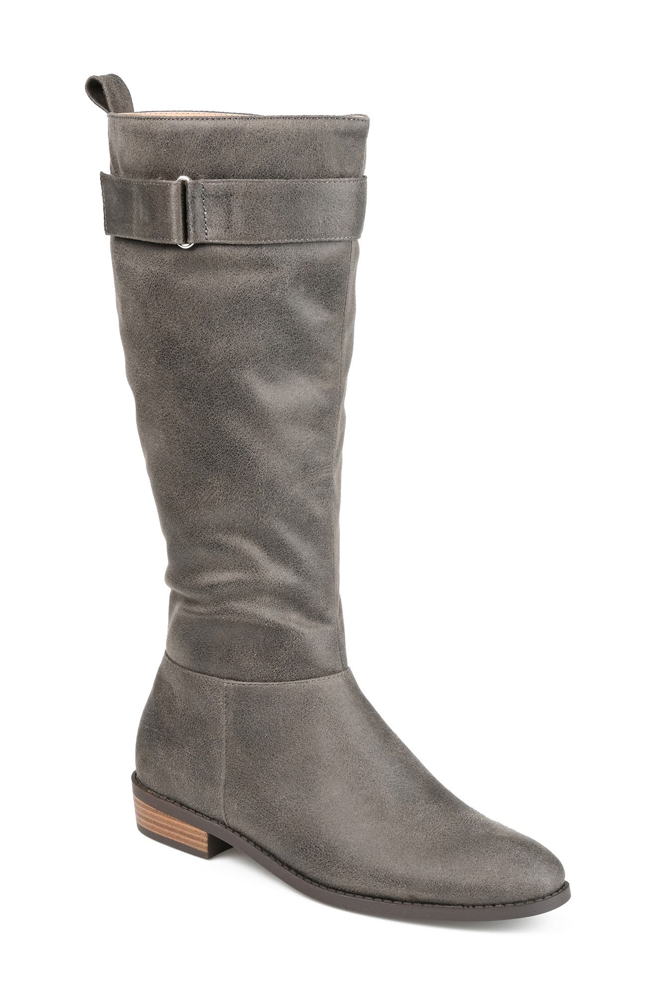 wide calf grey boots