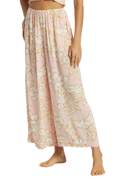 Billabong Sun Catcher Floral Print Wide Leg Pants In Feelin Peachy