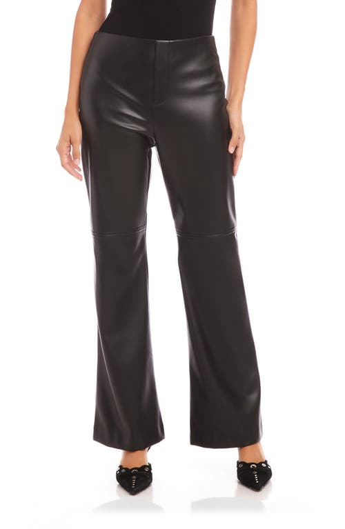 Shop Fifteen Twenty Finley High Waist Faux Leather Wide Leg Pants In Black