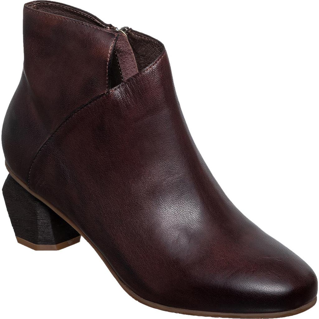 Antelope Perrin Sculptural Heel Bootie In Coffee Leather