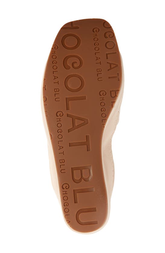 Shop Chocolat Blu Pixie Ankle Strap Platform Wedge Sandal In Beige Leather
