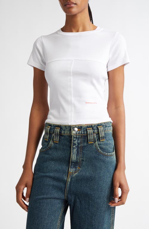 Eckhaus Latta Lapped Baby Tee in White 