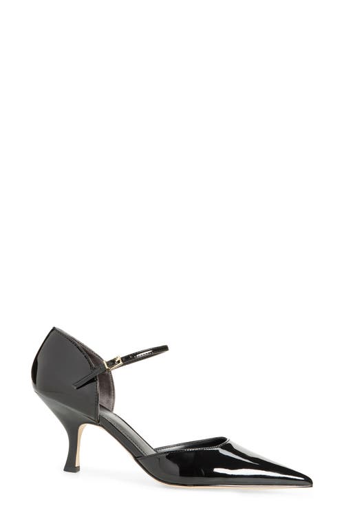Nordstrom Liv Pointed Toe D'orsay Pump In Black Patent