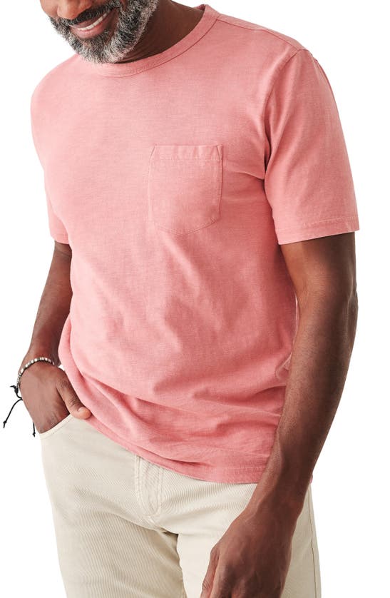 Faherty Sunwashed Pocket T-shirt In Plum Wine